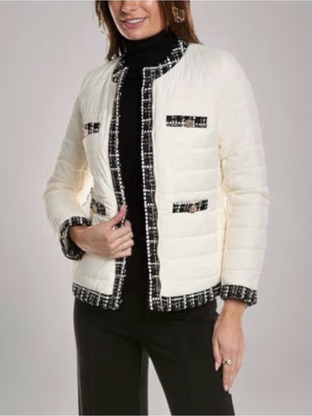 Anne Klein Chanel style quilted coat. NWOT. Small